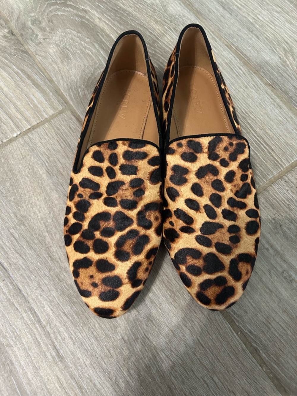 Jcrew Leopard Print Women's Slip-On Loafers - Tan & Black